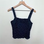 Madewell Lucie Smocked Tank Top in Bandana Flower Size Small Navy Blue White Photo 7