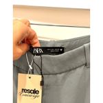 ZARA  High-Rise Flat Front Relaxed Straight Chino Pants Blue Women's Size Large Photo 2