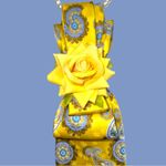 Yellow Paisley necktie Necklace with Rose Accent Photo 3