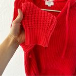 Aerie  PINK Chenille Chunky Knit Pullover Sweater Hood Drawstring XS Photo 4