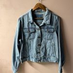Forever 21 Light Medium Wash Oversized Denim Jacket Size L GUC Photo 0