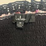 Lulus Wowing Wonder Black Floral Jacquard Smocked Tie-Strap Tiered Midi Dress Photo 14