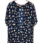 Sag Harbor Navy Blue Kitchen Utensils Novelty Print Midi Dress Womens 24W VTG Photo 9