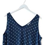 Nine Britton  Navy White Polka Dot V-Neck Classic Swing Tank Top SZ L # 1883 Photo 1