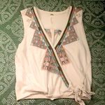 Free People boho tribal pattern top sz L Photo 5