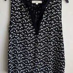 Loft Black White Cherry Print V-Neck Sleeveless Tank Blouse Womens S Careerwear Photo 0