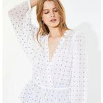 IRO  Paris Cadmos Wrap-Effect Studded Chiffon Peplum Blouse White Women's 36 / 4 Photo 0