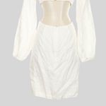 DISSH Tina White Linen Twist Mini Dress Size 4 Cutout Long Sleeve V Photo 10