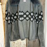 Willi Smith  Charcoal and Light Gray Fair Isle Patterned Jacket Photo 3