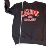 London England Navy Crewneck Embroidered Sweatshirt UK Graphic Pullover Small Blue Photo 3