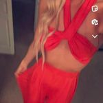 SheIn Tie Bandeau Crop Top And Wide Leg Pants Set Photo 4