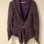 Jennifer Butler Womans Purple Tweed Asymmetrical Jacket Size Large Photo 1