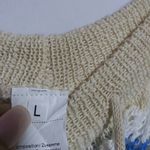 Crochet Cream Blue Open Knit Beach Festival Coverup Pull On Pants Size L Size L Photo 5