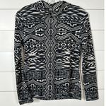 Chico's  Women's Cowl Neck Aztec Print Knit Long Sleeve Top Black White Small Photo 9