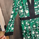 Anne Klein Women's Sleeve Circle Pattern Stretch Silk Dress Camellia/Envy Size 6 Photo 7