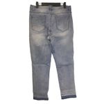 Diane Gilman NEW  Jeans Womens 12 Straight Leg Raw Hem Embroidered Cheetah Animal Photo 2