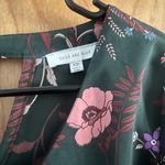 Skies Are Blue  Dark Green Blouse with Pink and Purple Floral Design Photo 10