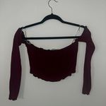Maroon off the shoulder crop top Red Photo 0