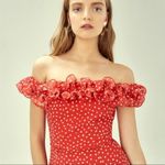Keepsake The Label Moonshine Ruffle Midi Dress Red Size XS Photo 3