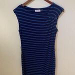 Calvin Klein Size 8 Womans Dress Blue Striped Soft Comfy Knit Casual Work Photo 0