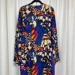 Nasty Gal  Blue&Purple Butterfly Print Fringe Open Front Duster Kimono Sz.4 Photo 6