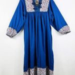 MATTA 100% cotton beautiful blue quilted midi dress NWT Size XS Photo 0