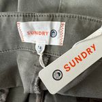 Sundry Olive Green Belted Cargo Pants Women's Size 28 Stripe Detail Cropped Photo 3