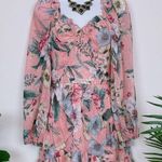 BELLEVUE THE LABEL Hummingbird Floral Mini Dress in Dusty Blush Size Small NWT Pink Photo 0