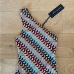 White Fox Boutique White Fox Mini Dress One Shoulder Go Loco Autumn Size XS Blue Tan Red Photo 1