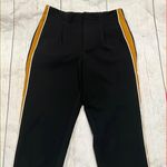 ZARA  trafaluc black pants with yellow line cropped dress pants Photo 0