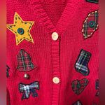 Vtg Marisa Christina Red Holiday Sweater Vest with Embroidery women’s Large Photo 3