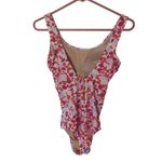 LL Bean One Piece Swimsuit Floral Pink Vibrant Swimming Summer Vacation Size 8 Photo 1