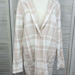 Christian Sirianio CHRISTIAN SIRIANO Plaid Long Line Single Button Cardigan/Jacket Beige/White-XL Photo 0