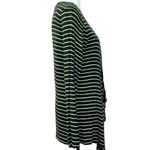 Pink Rose Knit Cardigan Sweater Olive White Stripe Flyaway Women's Size Medium Photo 12