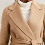 Reiss  Lucia Double-Breasted Wool-Blend Coat in Camel Beige Size 12 NWT Photo 2