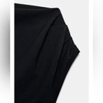 ZARA NWT black ruched asymmetrical shoulder asymmetrical hem top Photo 7