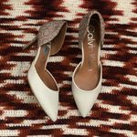 Calvin Klein Monogram Canvas Cream White Office Siren Pointed Toe Heels Pumps Stiletto Business Casual Photo 0