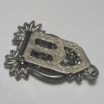 Pretty Vintage Single Dress Clip Rhinestone / Silver Tone Flower Design Photo 4