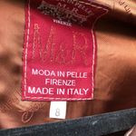 Moda M&R In Pelle Firenze Leather Shimmer Gold Jacket - size 8 Photo 2