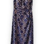 Eliza J  Navy Blue Lace Formal Dress Size 14 Cap Sleeve Long Length‎ Bridesmaid Photo 1