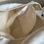 EXPRESS  Ivory Cream Satin Long Sleeve Cropped Shoulder Pad Blouse Top Size Small Photo 9