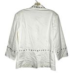 Nancy Bolen City Girl Jacket‎ with Grommets White Size 10 Photo 4