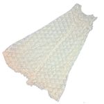 Vintage Bergdorf Goodman Asha sleeveless floral lace ruffle long robe nightgown Tan Photo 11