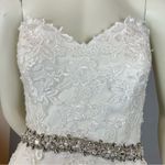 Kitty Chen Wedding Dress Strapless Lace Sweetheart Neckline Belt HEMMED Mermaid White Size XS Photo 4