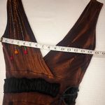 Rising International Artisan Style Brown Embroidered Maxi Dress Size Small Photo 11