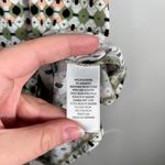 New Direction s Slinky No Iron Green Pattern Cold Shoulder Cutout Blouse Stretch Photo 4