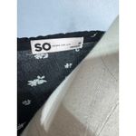 SO  Black Floral Print Long Sleeve V-Neck Ruffled Peasant Babydoll Top Size M NWT Photo 7