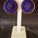Retro Chic Purple Button Earrings Round and Proud Photo 0