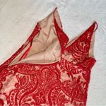 Free People  Night Shimmers Red Mini V Neck Dress size 0 Photo 6