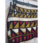 Rachel Roy XL Knit Mini‎ Skirt Geometric Pattern Beige Black Red Casual Tan Size 1X Photo 2